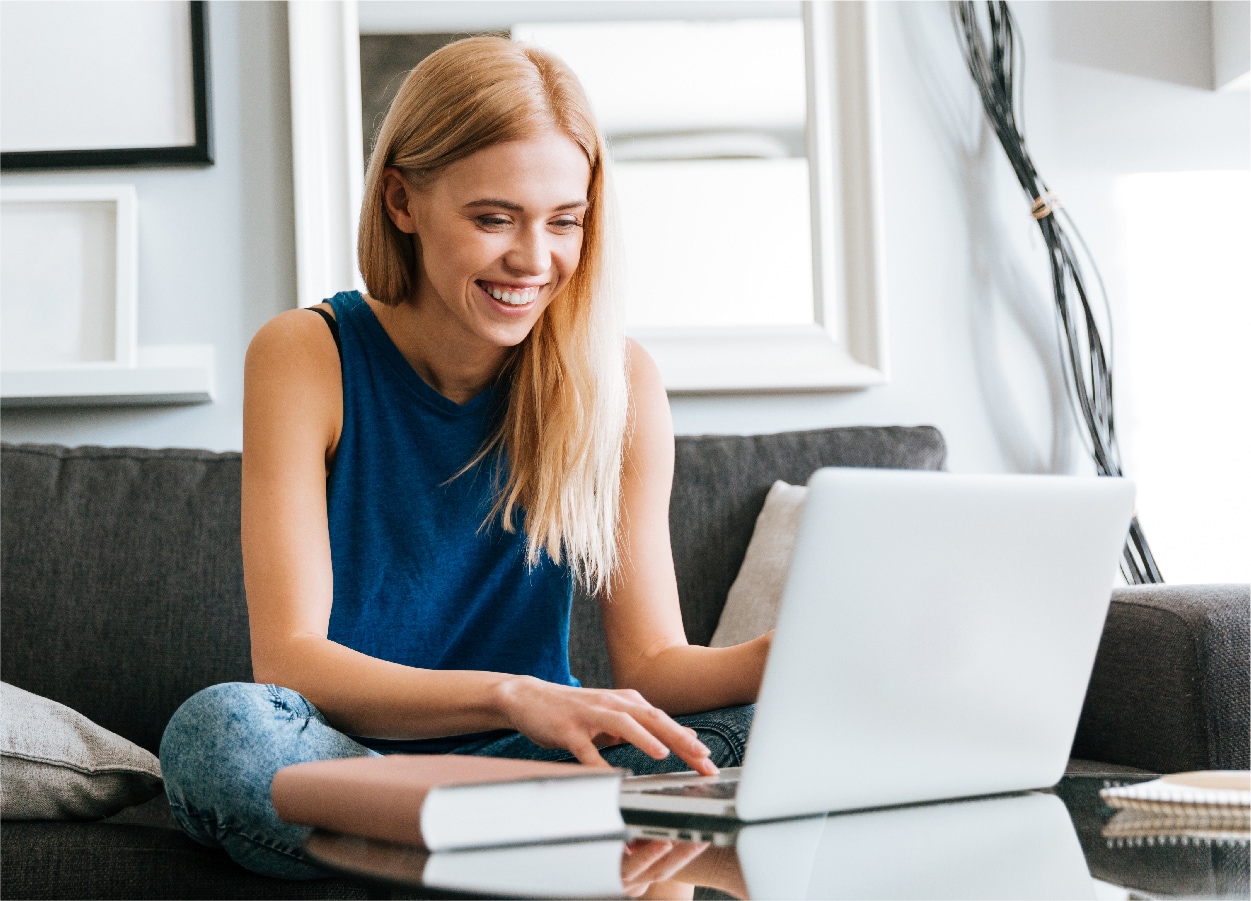 Manage Account Woman in computer